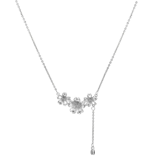 Silberne Blüten-Lariat - Vondora
