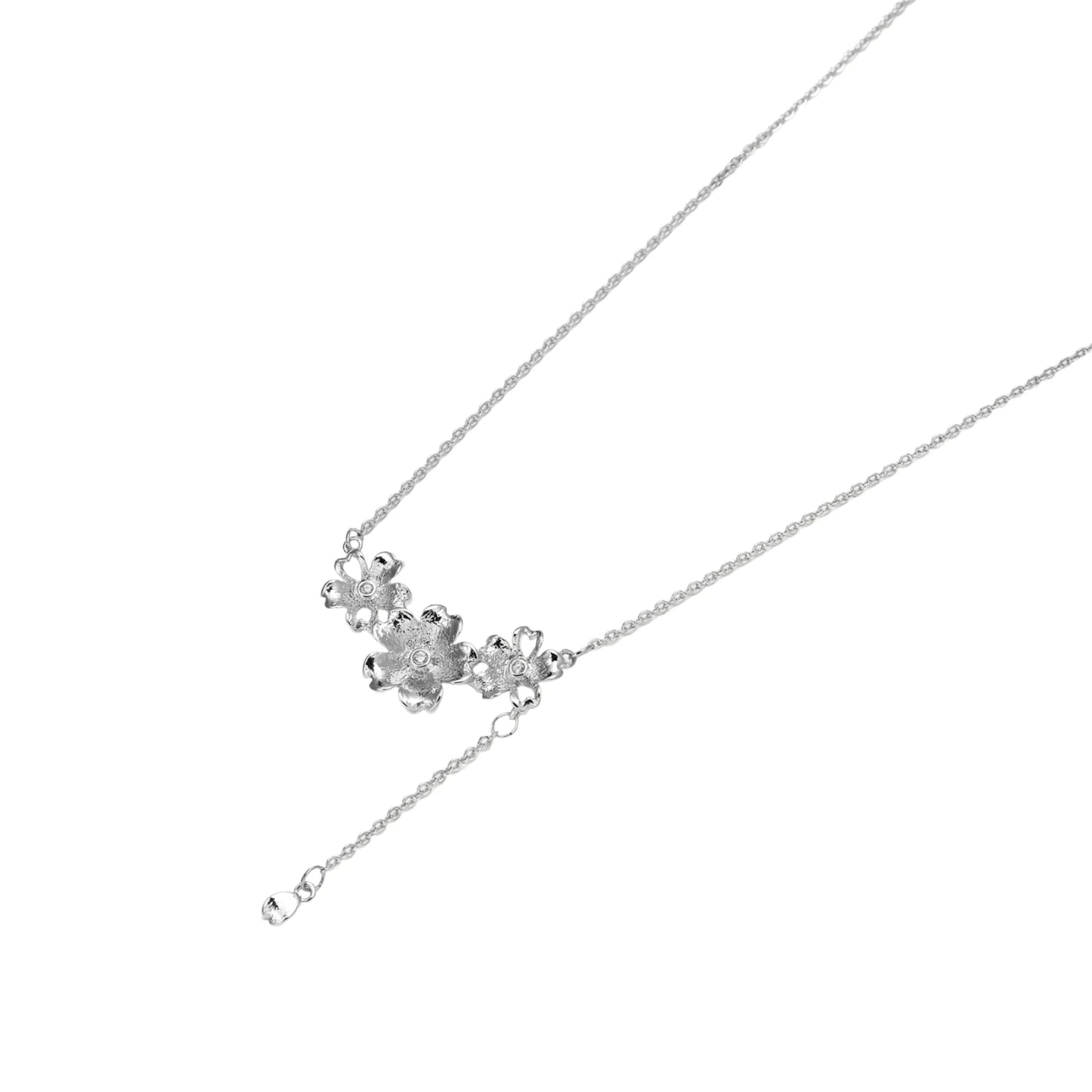 Silberne Blüten-Lariat - Vondora