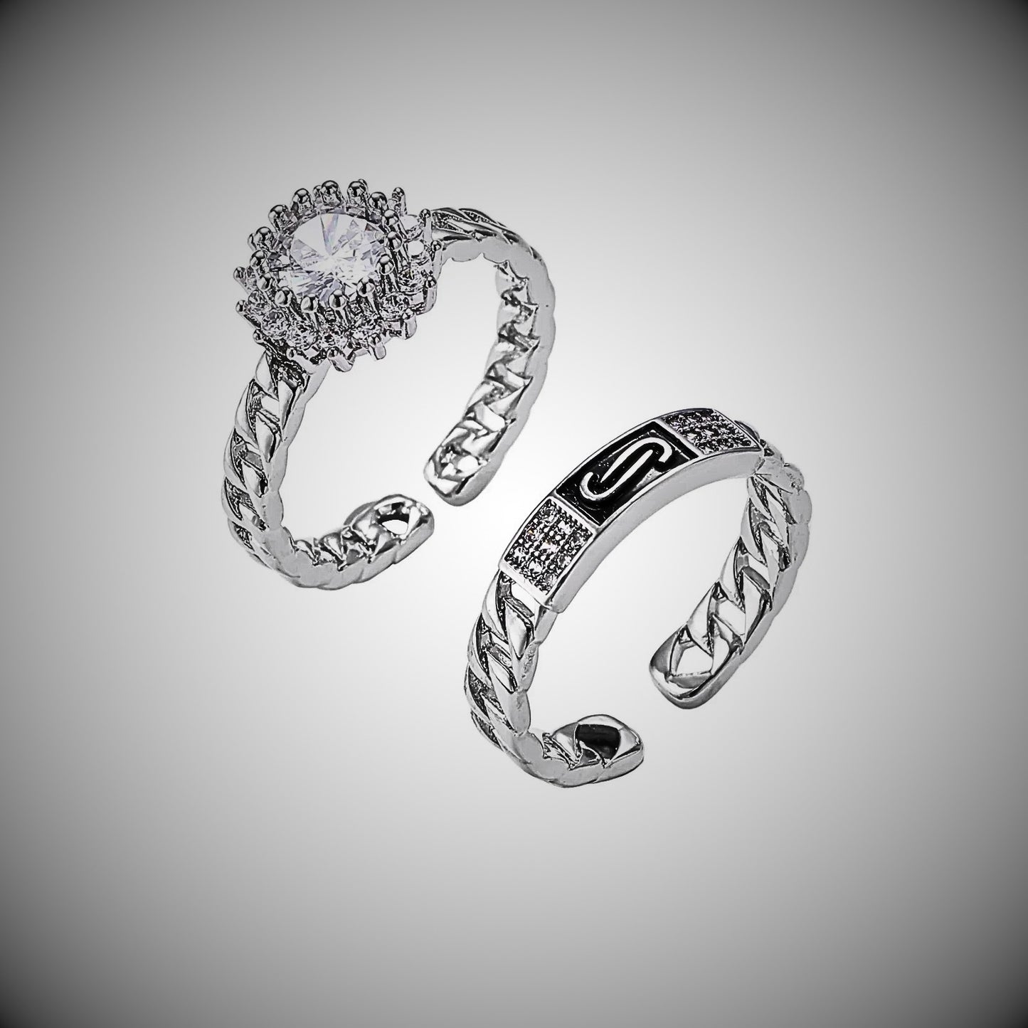 Kosmischer Ketten-Halo-Ring - Vondora